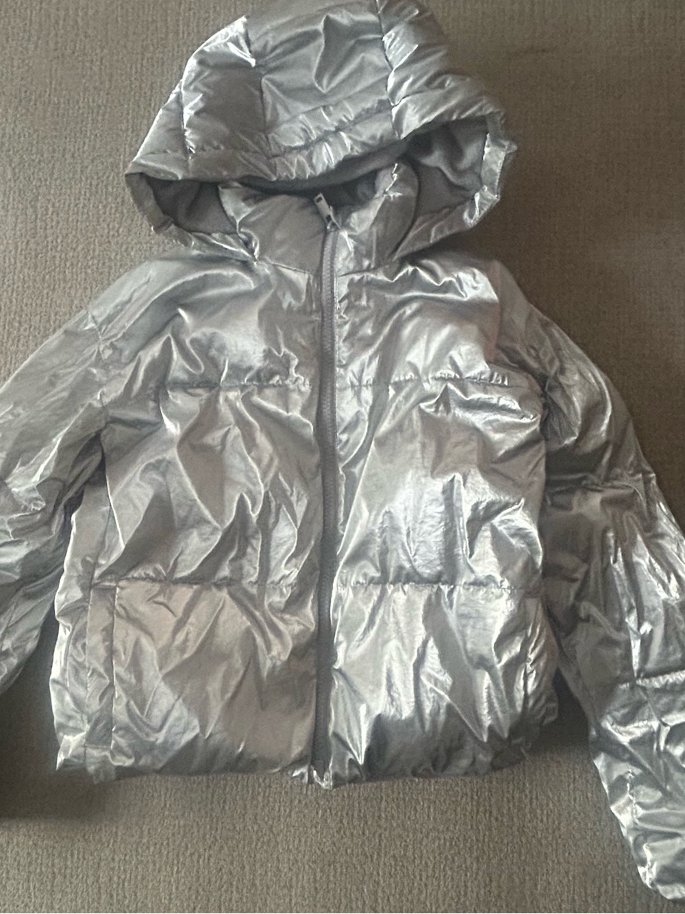 GAP Kids Metallic Hooded Puffer Jacket - Silver